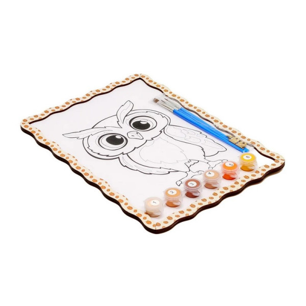 Детский набор для росписи по дереву "Сова" Puz-22964 формат А4