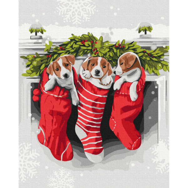 Картина за номерами "Подарунок Санти" BS53385, 40х50 см