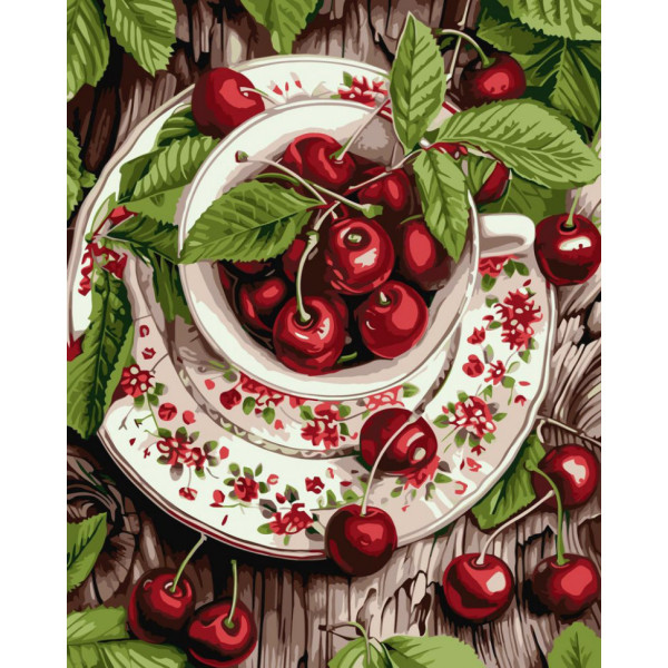 Картина по номерам "Свежесть вишни" KHO5706 40х50 см