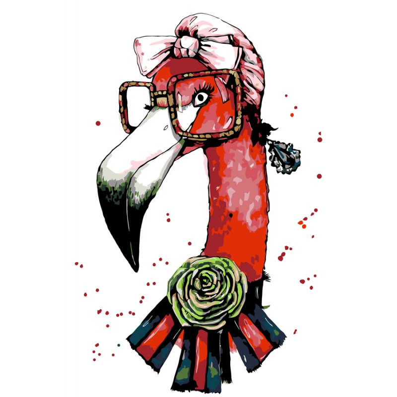 Картина по номерам. Rosa „Fashion Flamingo“ 35х45см N00013207