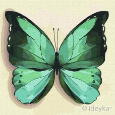Картина за номерами ідейки "Зелений метелик" 25х25 KHO4208