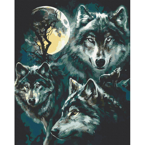 Картина за номерами. Art Craft Сім'я вовків 40х50 см 11640-AC