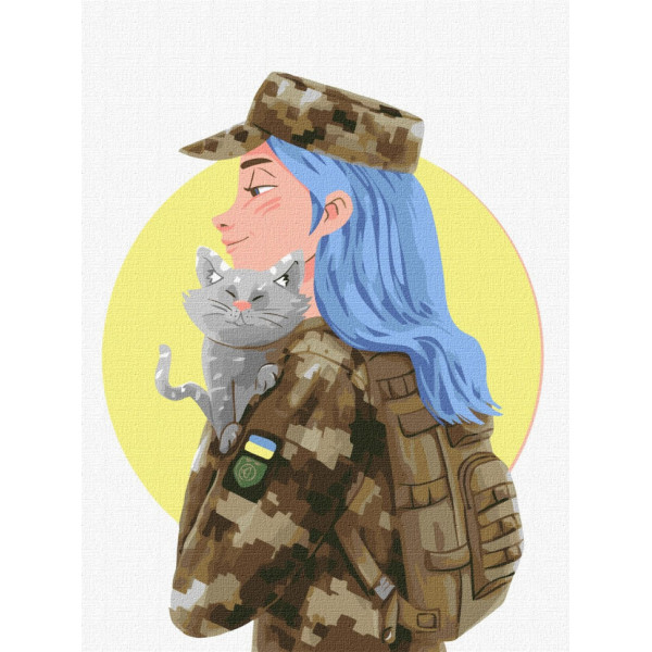 Картина по номерам  "Пушистое спасение" Идейка KHO4891 30х40 см