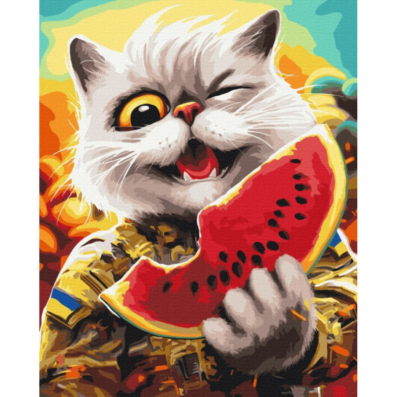 Картина за номерами "Котик в Херсоні" ©Маріанна Пащук BS53410  Brushme 40х50 см