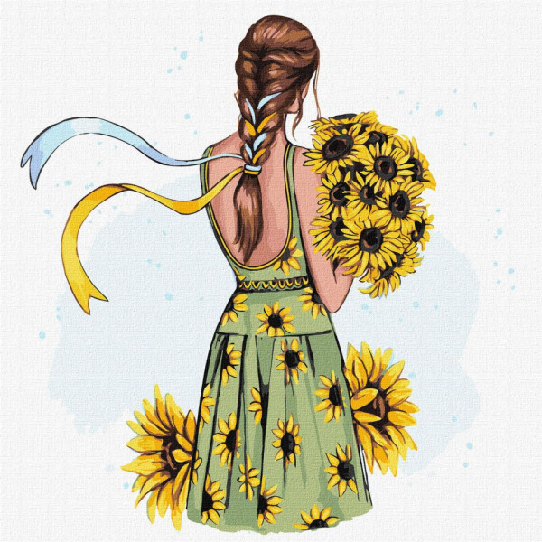 Картина по номерам "Букет подсолнечников" ©Алла Березовская KHO2533 40х40 см Идейка