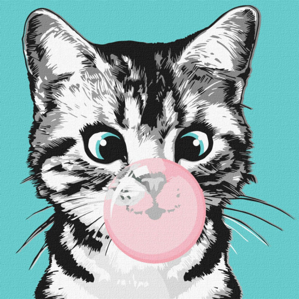 Картина по номерам "Розовый пузырь" Идейка KHO4464 40х40 см