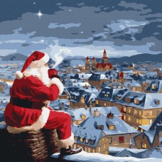Картина за номерами "Різдвяна ніч" ©art_selena_ua KHO8352 40х40 см
