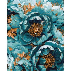 Картина за номерами "Квітуча гармонія" KHO3276 з фарбами металік 40х50см