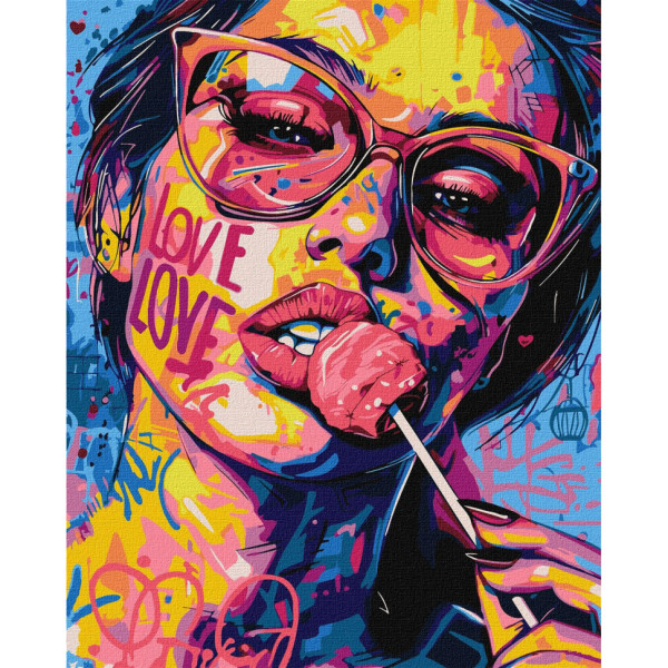 Картина за номерами "Дівчина з цукеркою" KHO5128, 40х50 см