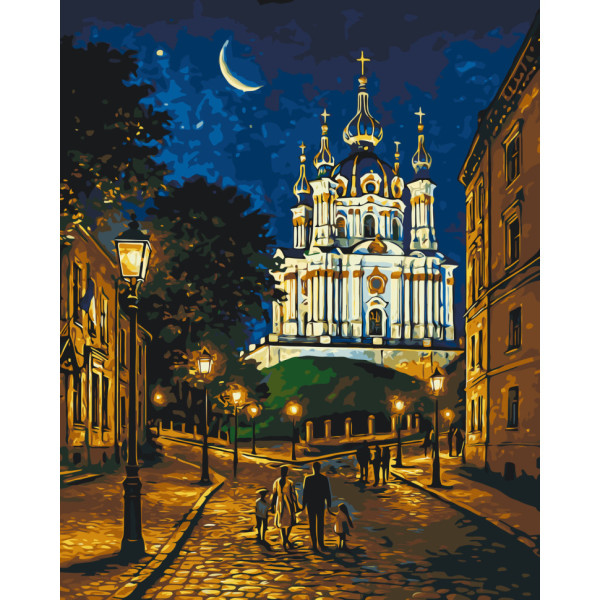 Картина по номерам "Вечерний Киев" LW3473, 40х50 см