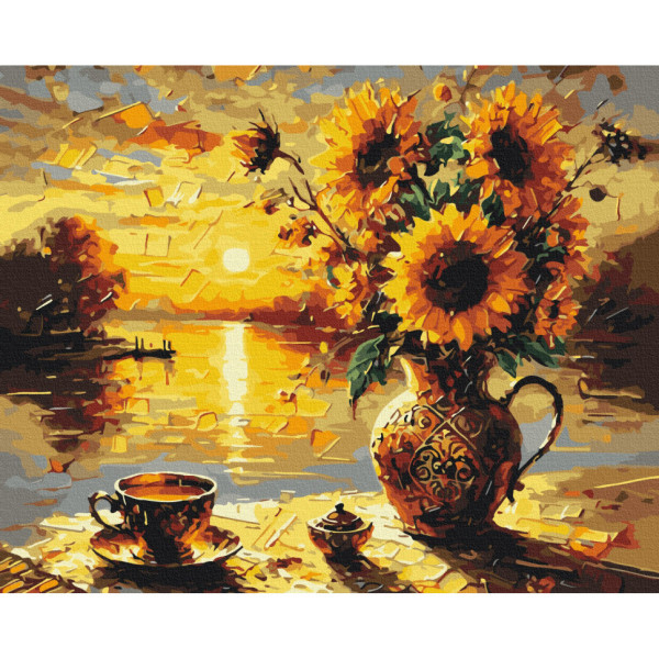 Картина за номерами "Соняшники на заході сонця" BS54164, 40х50 см