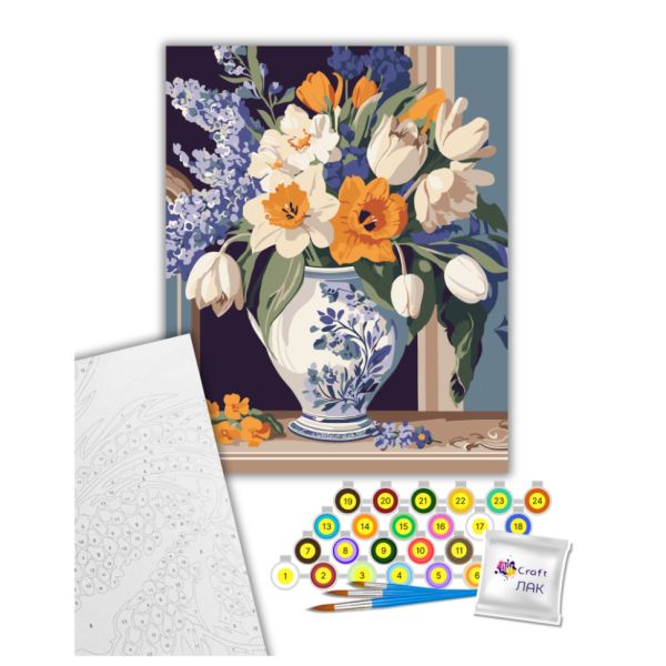 Картина за номерами "Весняні квіти" Art Craft 13154-AC 40х50 см
