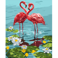 Картина за номерами. "Пара фламінго" KHO4144, 40х50 см