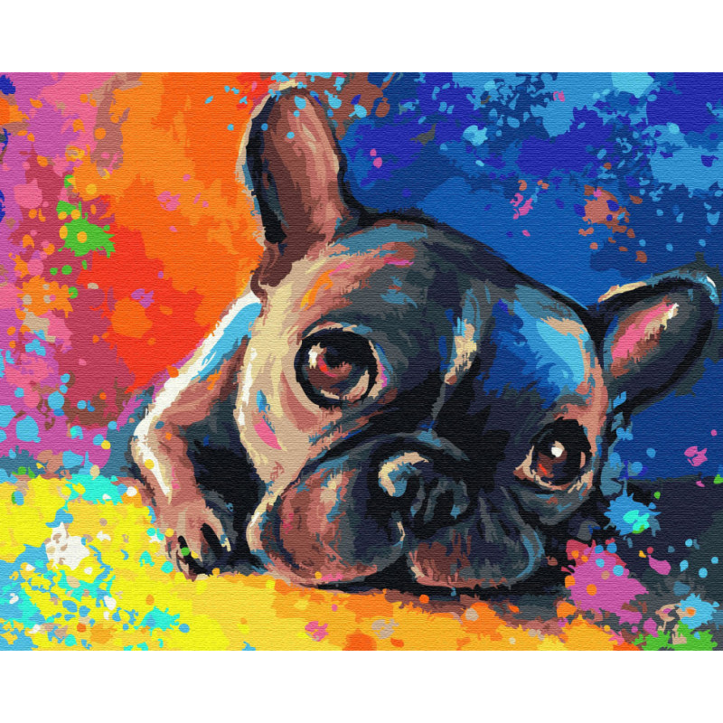 Картина за номерами. Brushme "Кольоровий бульдог" GX28895, 40х50 см