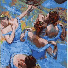 Картина по номерам "Голубые танцовщицы ©Эдгар Дега" Идейка KHO4847 40х40 см