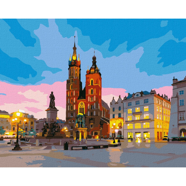 Картина по номерам. "Вечерний Краков" Идейка KHO3607 40х50 см