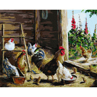 Картина за номерами "Курятник" © Олександр Закусилов Ідейка KHO4346 40х50 см