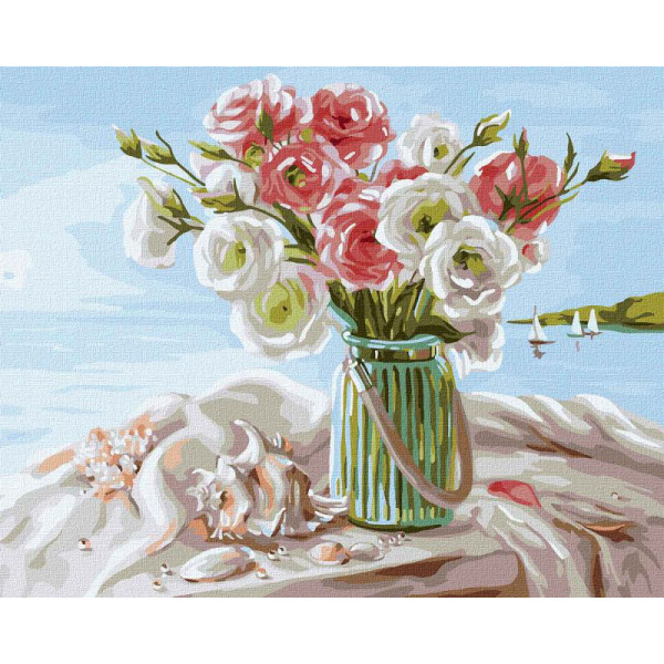 Картина за номерами "Натюрморт біля моря" ©Юлія Томеско Ідейка KHO5609 40х50 см