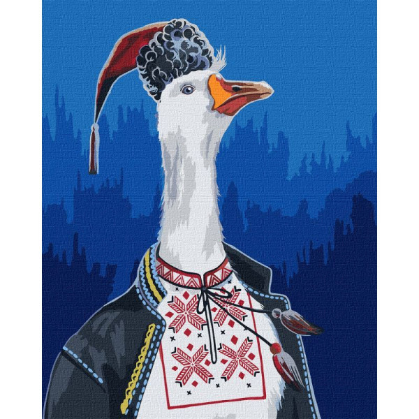 Картина по номерам "Гусь в вышиванке" Идейка ©Светлана Теренчук KHO4355 40х50 см