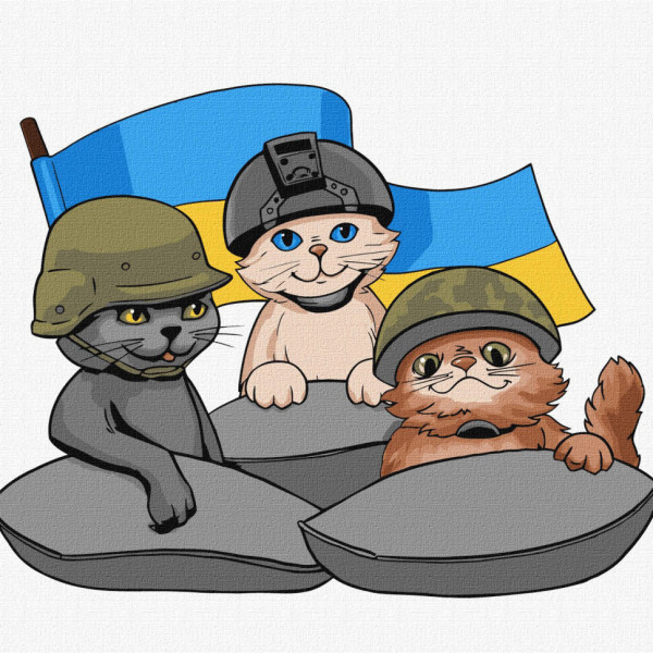 Картина за номерами "Пухната оборона" ©art.irina.pass Ідейка KHO4389 30х30 см