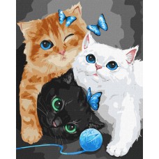 Картина по номерам "Пушистые котята" ©Kira Corporal Идейка KHO4370 40х50 см