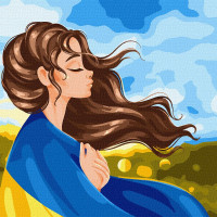 Картина за номерами "Серце України" ©krizhanskaya Ідейка KHO2592 40х40 см