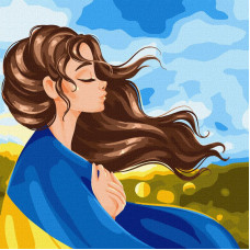Картина за номерами "Серце України" ©krizhanskaya Ідейка KHO2592 40х40 см