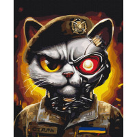 Картина за номерами "Котик ЗСУ" © Маріанна Пащук Brushme BS53419 40х50 см