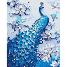 Картина по номерам "Голубая пава" Brushme BS52877 40х50 см