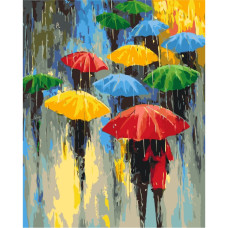 Картина за номерами "Кольоровий дощ" BS53048  Brushme 40х50 см
