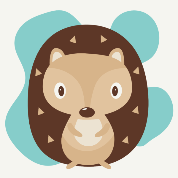 Розпис на полотні "Їжачок круглячок" MBS026  Brushme 20х20 см