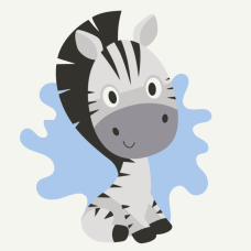 Розпис на полотні "Маленьке зебреня" MBS019  Brushme 20х20 см