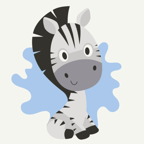 Розпис на полотні "Маленьке зебреня" MBS019  Brushme 20х20 см