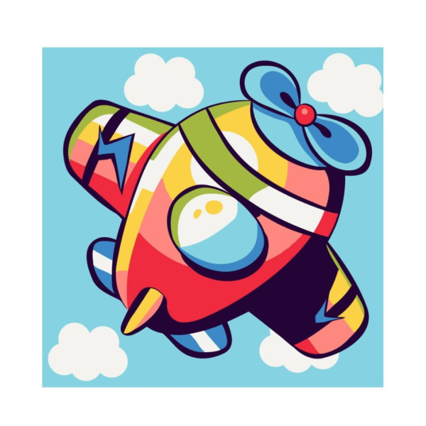 Розпис на полотні "Яскравий вертоліт" MBS008  Brushme 20х20 см