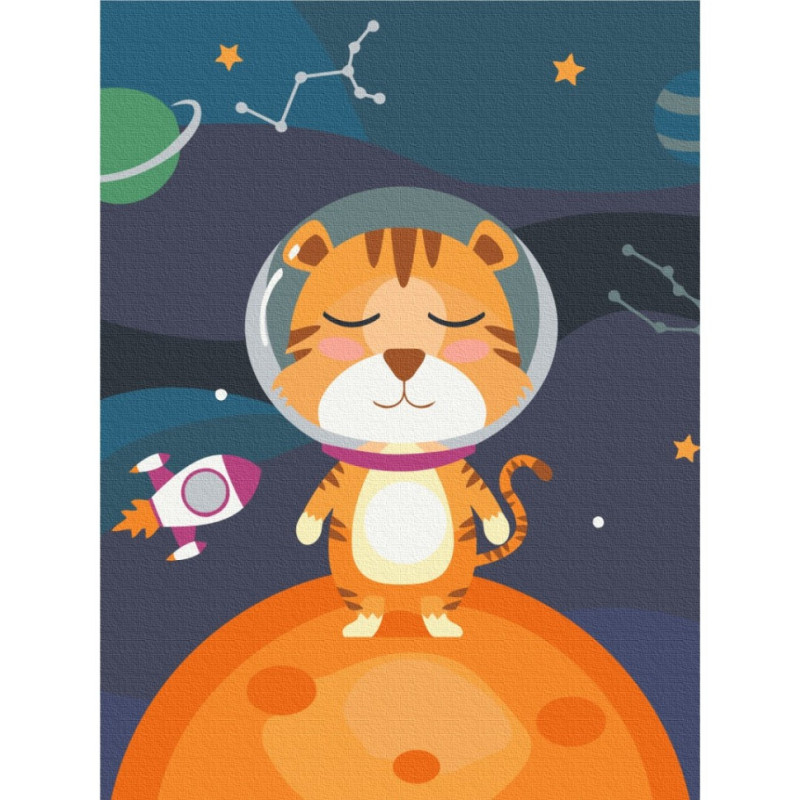 Картина за номерами "Тигренятко космонавт" KBS0102  Brushme 30х40 см