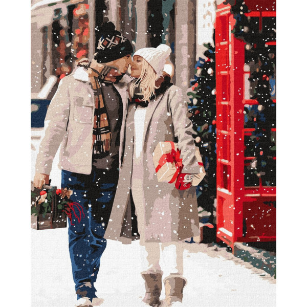Картина по номерам "Рождественская прогулка" Идейка KHO2597 40x50 см