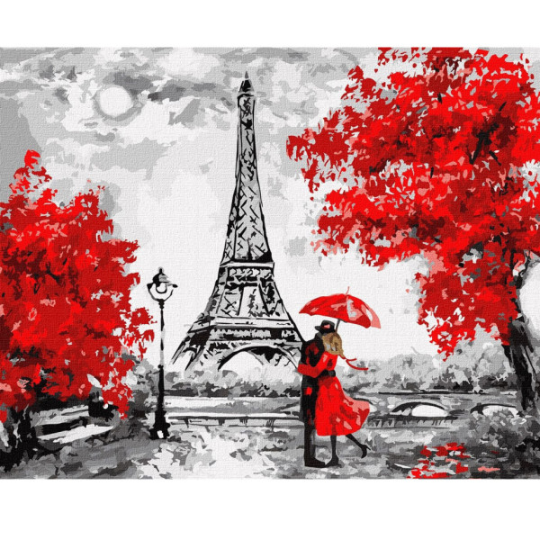 Набор картин по номерам 2 в 1 Идейка "Дождливый Париж" 40х50 KHO4819 и "Полосатая жизнь" 40х40 KHO4366