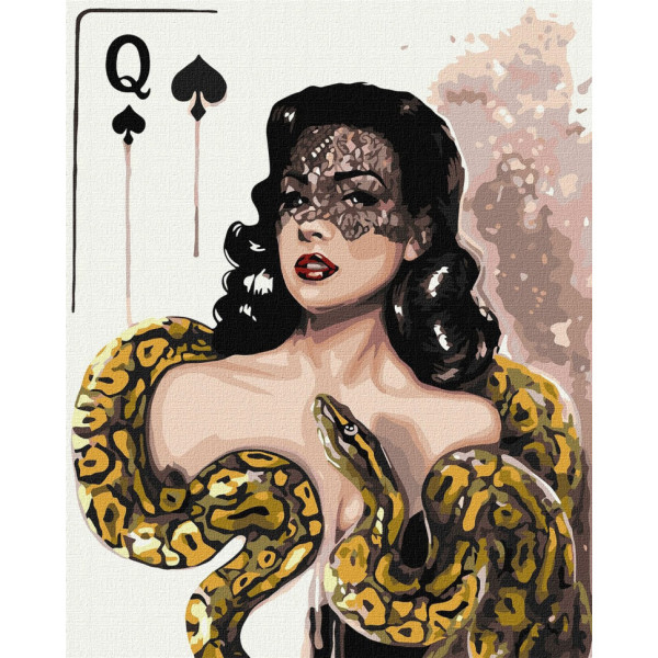 Набор картин по номерам 2 в 1 Идейка "Пиковая дама" 40х50 KHO4838 и "Янтарные глаза" 40х40 KHO4391