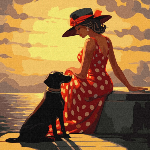 Набор картин по номерам 2 в 1 Идейка "Французские улочки" 40х50 KHO2198 и "Утренняя прогулка" 40х40 KHO2540