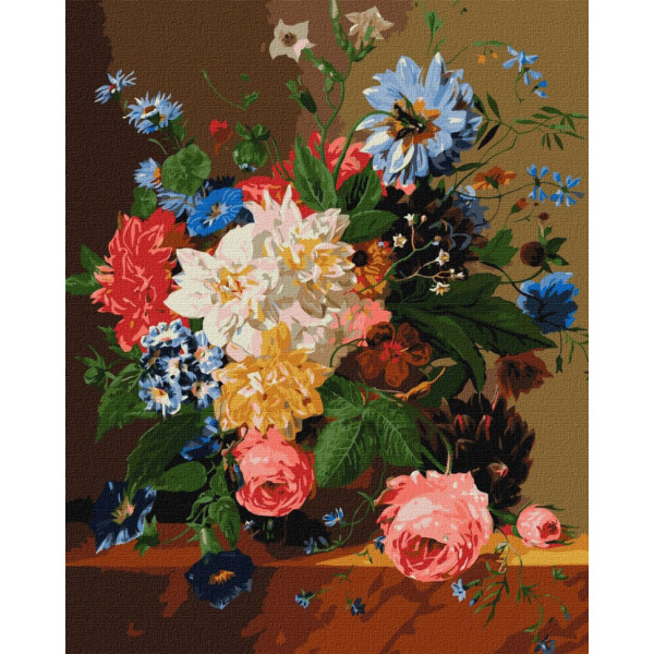 Набор картин по номерам 2 в 1 "Фантазии сада" 40х50 KHO3225 и "Любимый мопс" 40х40 KHO4316