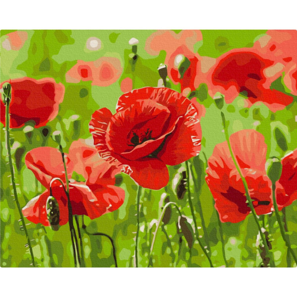 Картина за номерами "Червоні маки" BS53703, 40х50см