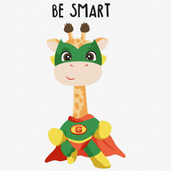 Картина за номерами "Жирафа-розумник" KHO6098 30х30 см