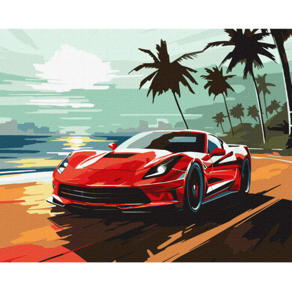 Картина по номерам "Поездка по побережью" KHO2786 40х50см