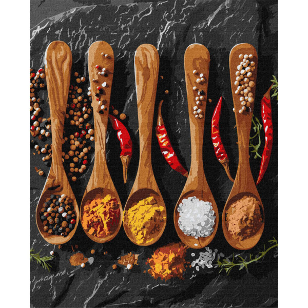 Картина по номерам "Различные специи" KHO5690 40х50см