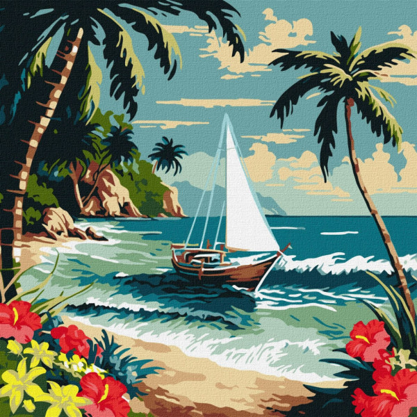 Картина за номерами "Сонячний берег" KHO2781 40х40 см