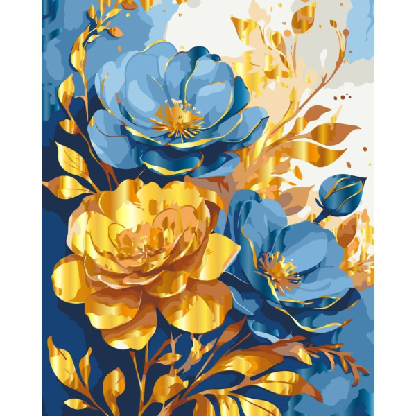 Картина по номерам "Яркие цветы" 13143-AC с металлизированными красками 40х50 см