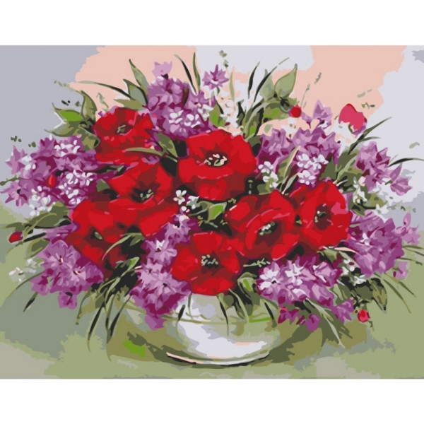 Набор картин по номерам 2 в 1 "Яркая композиция" 40х50 13001-AC и "Японская вишня" 40х50 10527-AC