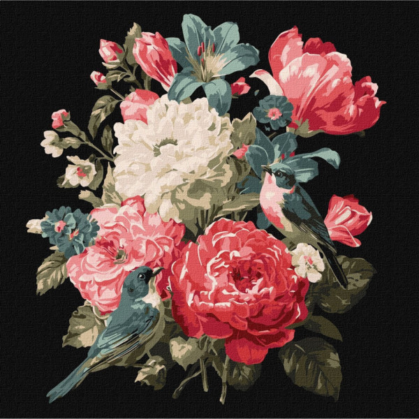 Картина за номерами "Букет життя" ©art_selena_ua KHO5181, 30х30 см