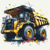 Картина по номерам "Яркий самосвал" 12512-AC 40х40 см