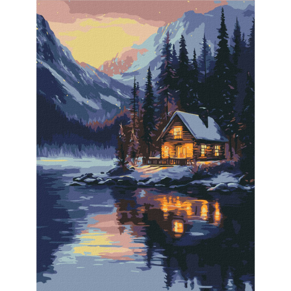 Картина за номерами "Зимовий захід сонця" RBS1023, 30х40 см